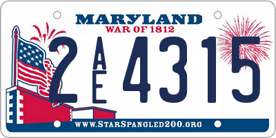 MD license plate 2AE4315