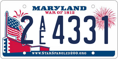 MD license plate 2AE4331