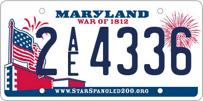 MD license plate 2AE4336