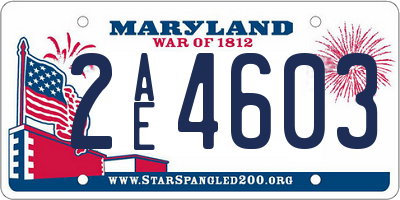 MD license plate 2AE4603