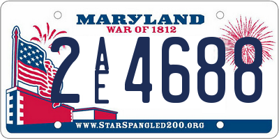 MD license plate 2AE4688