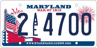 MD license plate 2AE4700