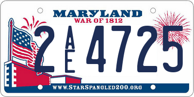 MD license plate 2AE4725