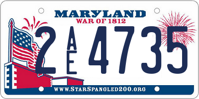MD license plate 2AE4735