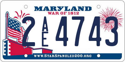 MD license plate 2AE4743