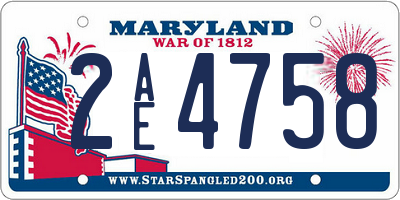 MD license plate 2AE4758