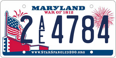MD license plate 2AE4784