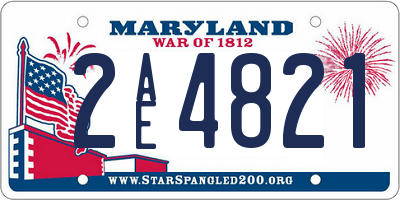 MD license plate 2AE4821