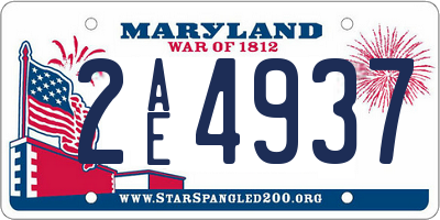 MD license plate 2AE4937