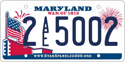 MD license plate 2AE5002