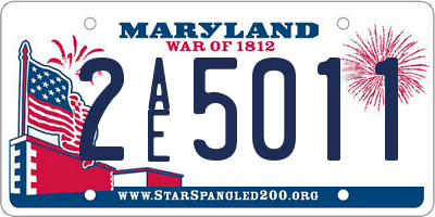 MD license plate 2AE5011