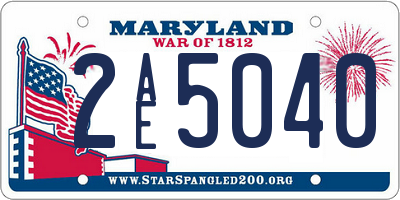 MD license plate 2AE5040
