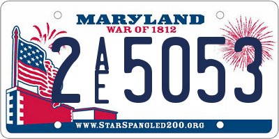 MD license plate 2AE5053