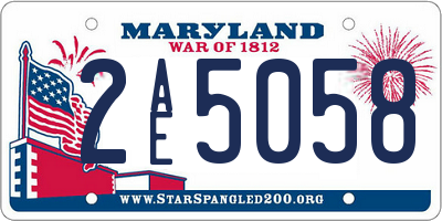 MD license plate 2AE5058