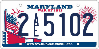 MD license plate 2AE5102