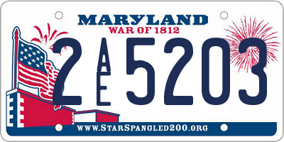 MD license plate 2AE5203