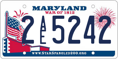 MD license plate 2AE5242