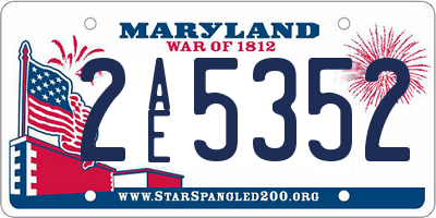 MD license plate 2AE5352