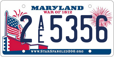 MD license plate 2AE5356