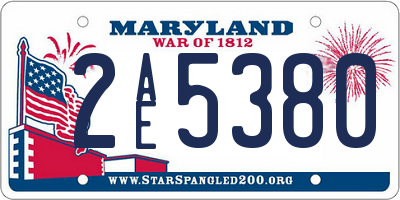 MD license plate 2AE5380