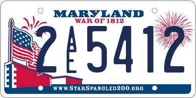 MD license plate 2AE5412