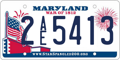 MD license plate 2AE5413