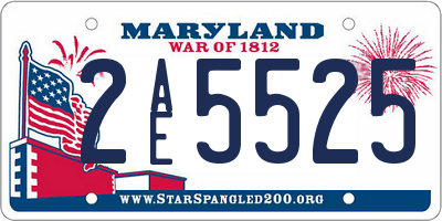 MD license plate 2AE5525