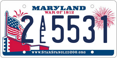 MD license plate 2AE5531