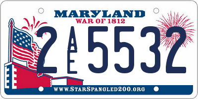 MD license plate 2AE5532