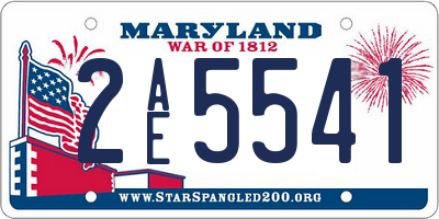 MD license plate 2AE5541