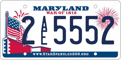MD license plate 2AE5552