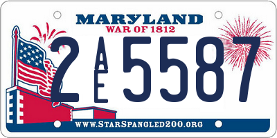 MD license plate 2AE5587