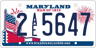 MD license plate 2AE5647