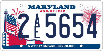 MD license plate 2AE5654