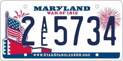 MD license plate 2AE5734
