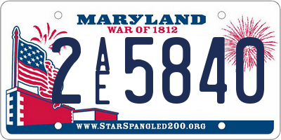 MD license plate 2AE5840