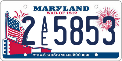 MD license plate 2AE5853