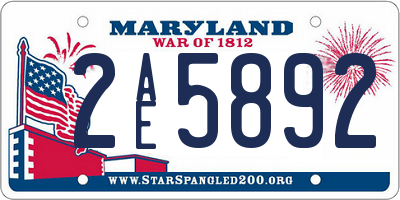 MD license plate 2AE5892