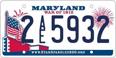 MD license plate 2AE5932
