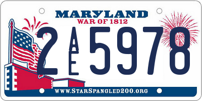 MD license plate 2AE5978