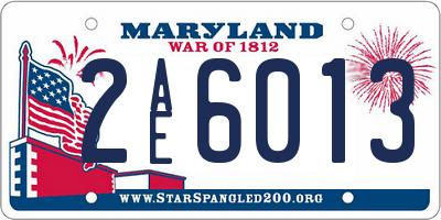 MD license plate 2AE6013