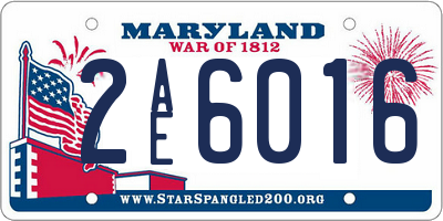 MD license plate 2AE6016