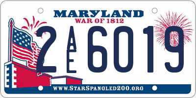 MD license plate 2AE6019