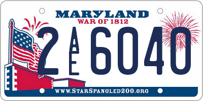MD license plate 2AE6040