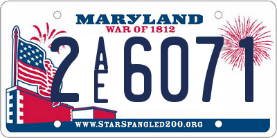 MD license plate 2AE6071