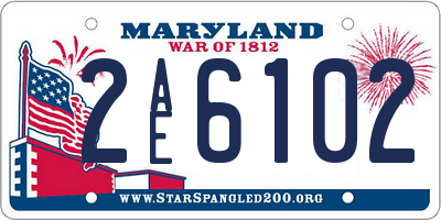 MD license plate 2AE6102