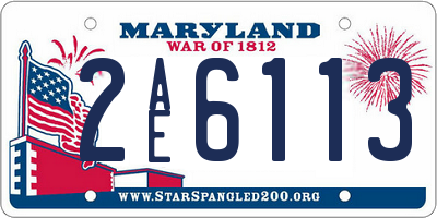 MD license plate 2AE6113