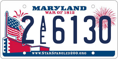 MD license plate 2AE6130