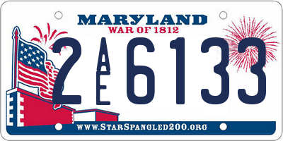 MD license plate 2AE6133