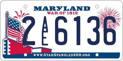 MD license plate 2AE6136